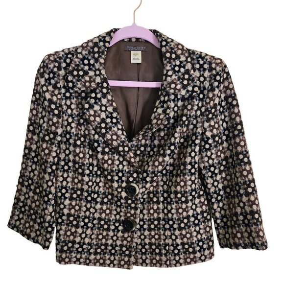 Sigrid Olsen Collection Vintage Wool Blend Jacket Brown/Beige Size Sp - Picture 1 of 6